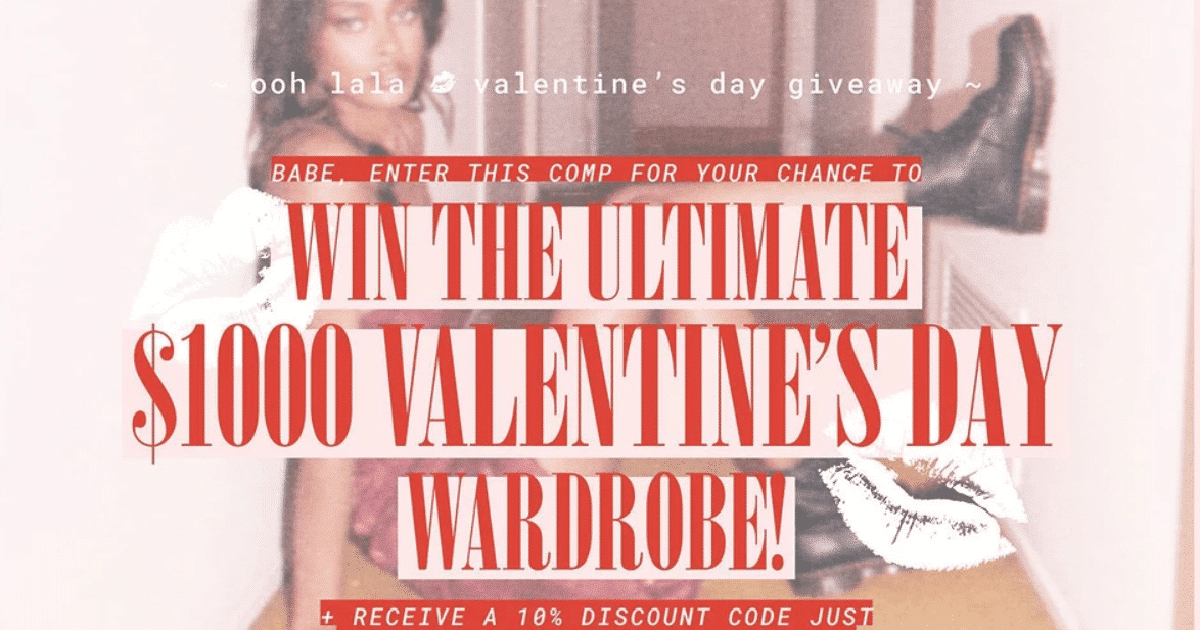 Win the ultimate $1,000 Valentine's Day wardrobe!