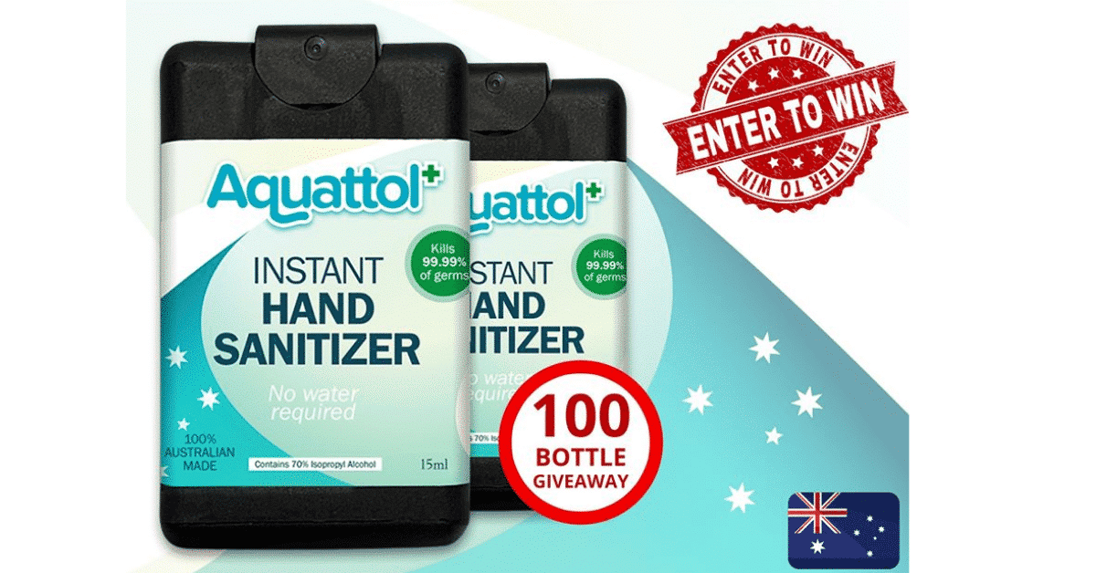 To WIN: 100x Bottles of Hand Sanitizer from Aquattol