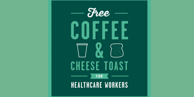 FREE Coffee/Tea & Cheese Toast from Sizzler to Healthcare Workers