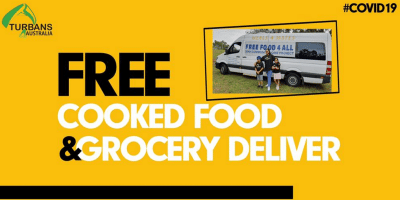 Free Cooked Food & Groceries Delivered from Turbans 4 Australia to Isolated, Elderly, & Disabled people