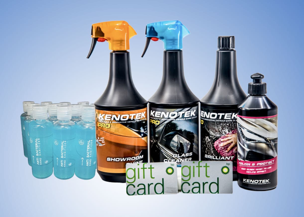 Win Car Cleaning & Polishing Products, 12 Bottles of Hand Sanitiser, 2 x $100 BP Fuel Cards &+