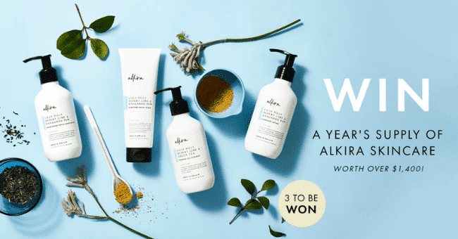 Win a year's supply of Alkira Skincare products (3 winners)