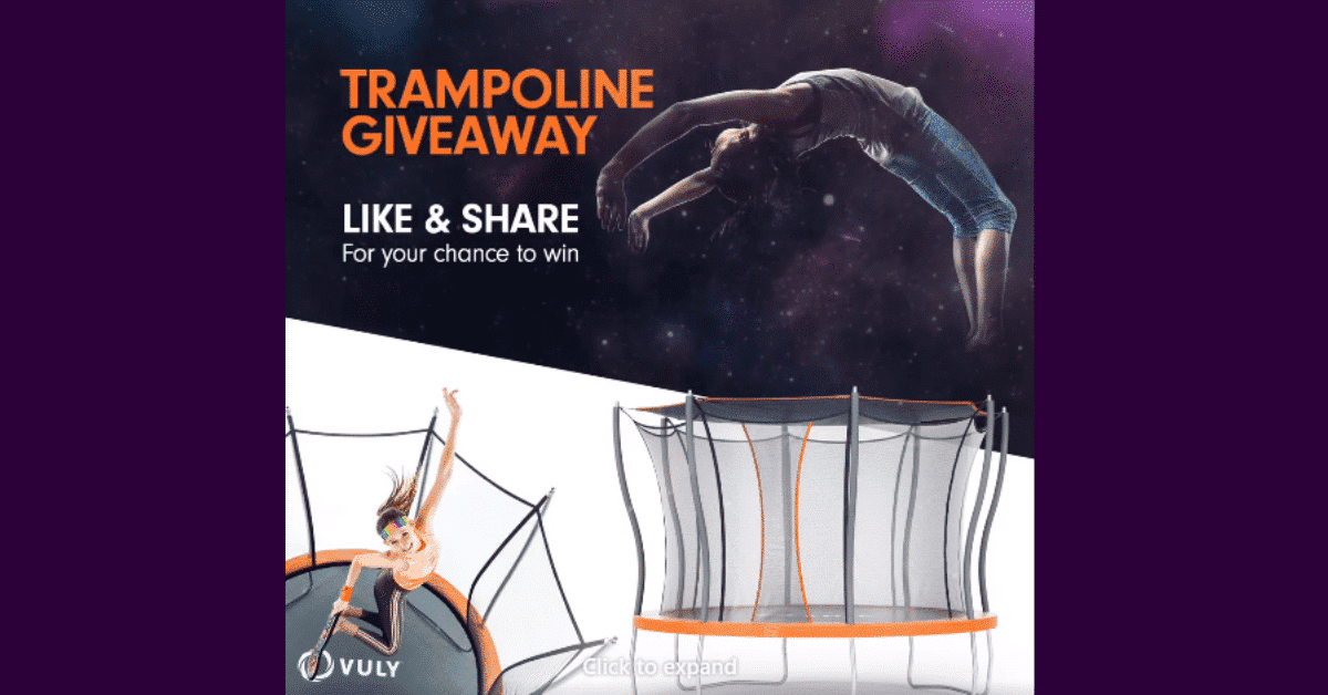 Win a Medium Flare trampoline with a Shade Cover
