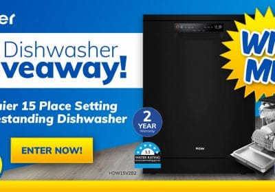 Win a Black Haier 15-Place Dishwasher