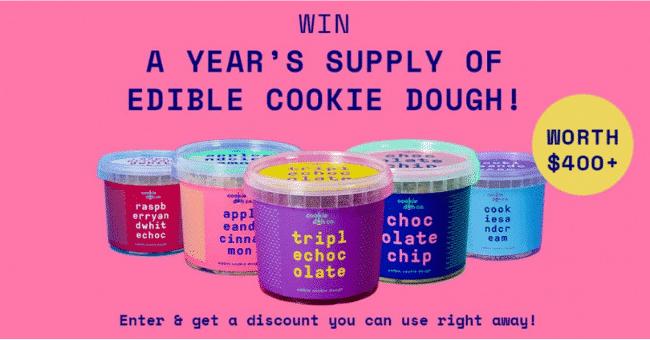 year supply edible cookie dough