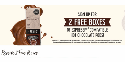 2 FREE boxes of Aldi Expressi® compatible HOT Chocolate pods