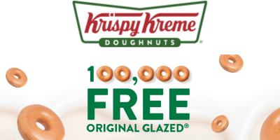  100,000 FREE Original glazed Doughnuts from Krispy Kreme
