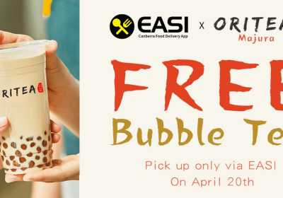 FREE Bubble tea at Oritea Majura Park via EASI App 