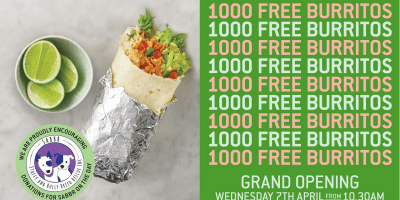 Grand Opening - 1000 FREE Burritos at Zambrero Trinity Arcade