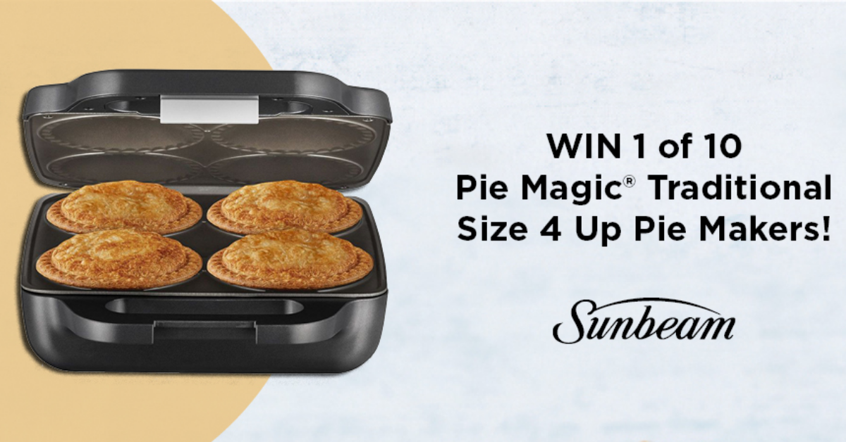Win 1 of 10 Sunbeam Pie Magic® Traditional Size 4 Up Pie Makers