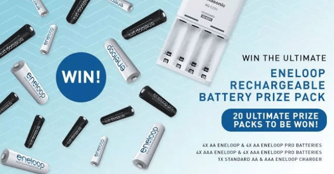Win 1 of 20 Eneloop Rechargeable Battery & Charger Packs