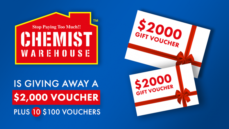 Win a $2000 or 1 of 10 $100 Chemist Warehouse vouchers