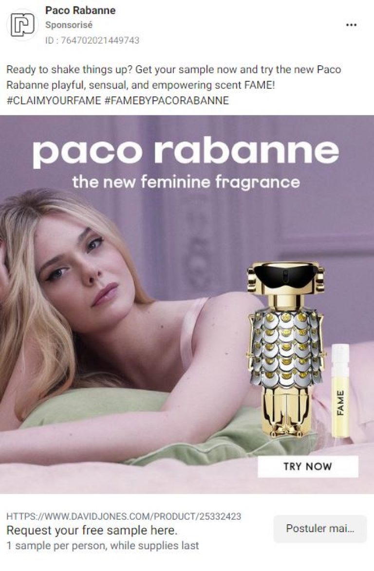Get Your FREE Samples Of The New Paco Rabanne Fragrance "Fame" • Free Samples Australia