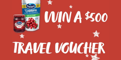 Win a $500 Travel Voucher + Ocean Spray Cranberry Products