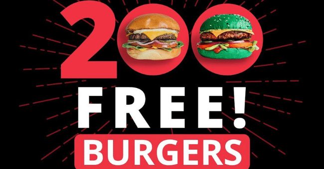 200 FREE Burgers from Burgertory