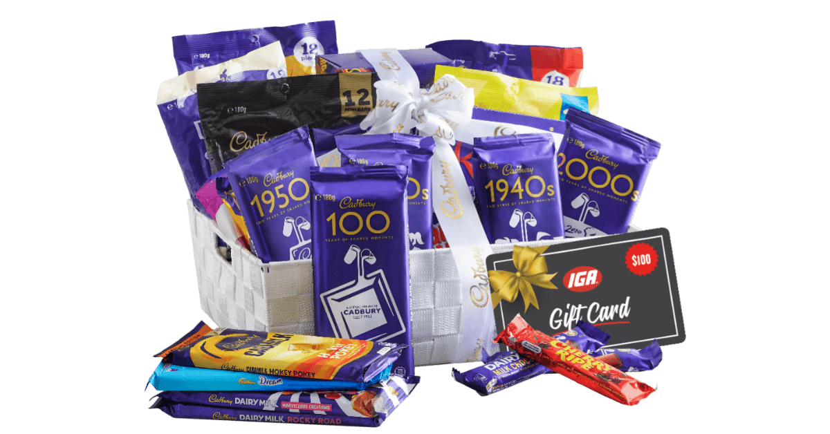 IGA : Win 1 of 100 Cadbury Hampers, 1 of 15 IGA Gift Cards or 6 Cash Prizes