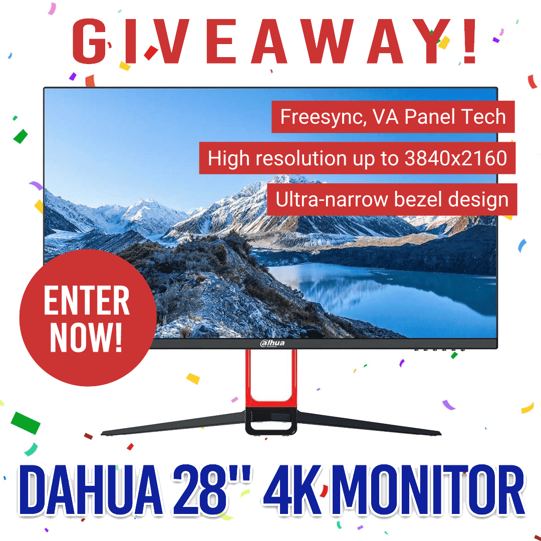 Win a 28" Dahua 4K UHD Monitor