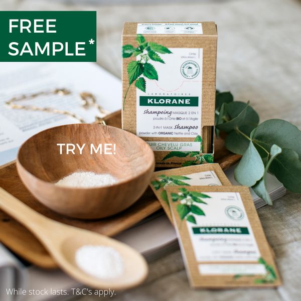 Get your FREE Samples of Klorane Purifying 2-in-1 Shampoo Powder Mask
