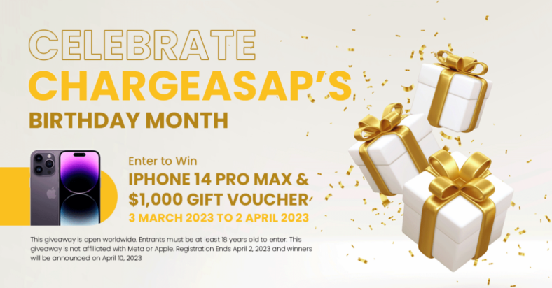 Win an iPhone 14 Pro Max & $1,000 Chargeasap Gift Voucher…