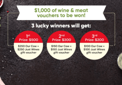 Win up to $250 of Wine & Meat Vouchers (3 Winners)