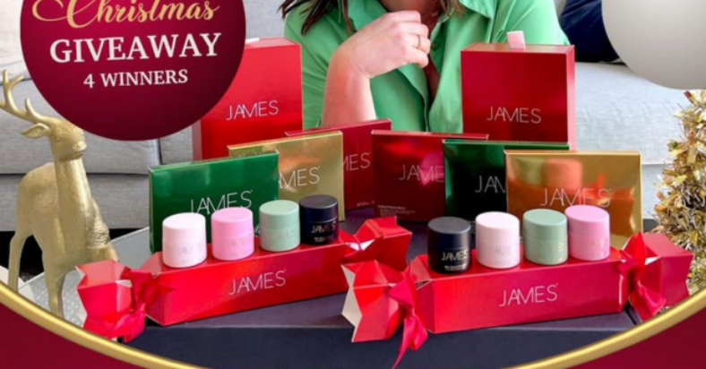 Win 1 of 4 James Cosmetics Christmas Bundles (worth $165 each)