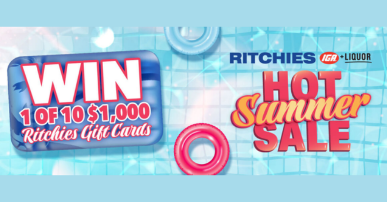 Win 1 of 10 $1,000 Ritchies Gift Cards