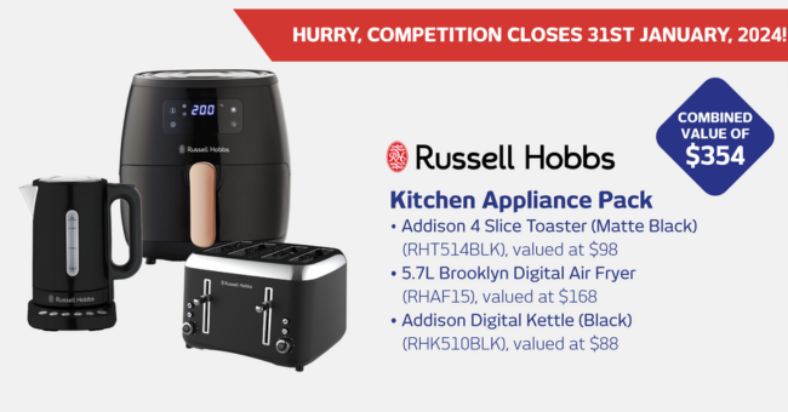 Win Russell Hobbs appliances from Retravision
