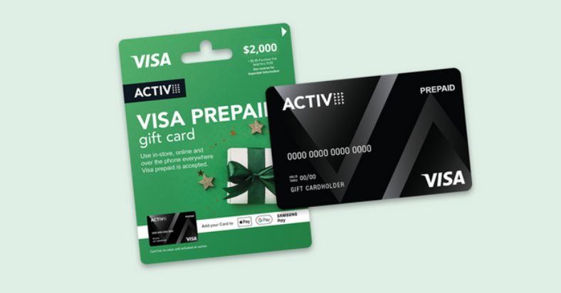 Win 1 of 5 $2,000 Activ VISA Gift Cards