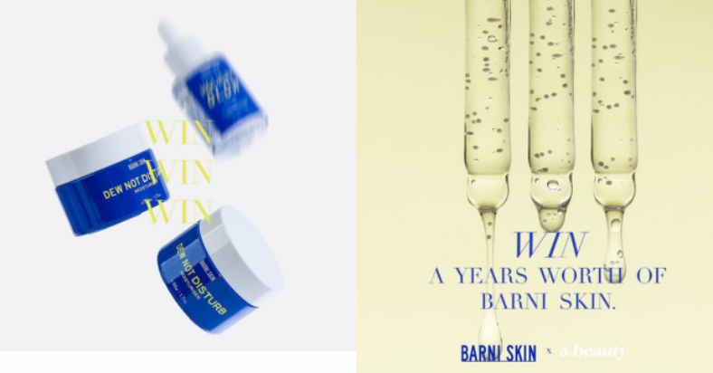 Win a Beauty Bundle from a-beauty & Barni Skin (Worth $750)