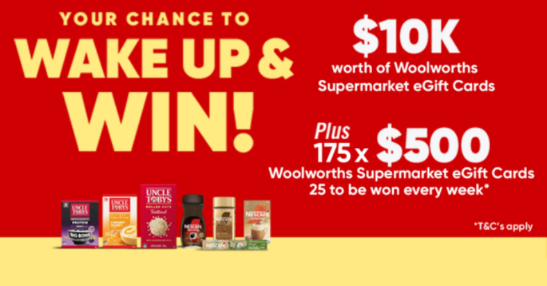 Win Up to $10,000 in Woolworths Vouchers (176 Winners)