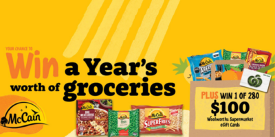 Win a Year's Worth of Groceries or $100 Woolworths Vouchers (281 winners)